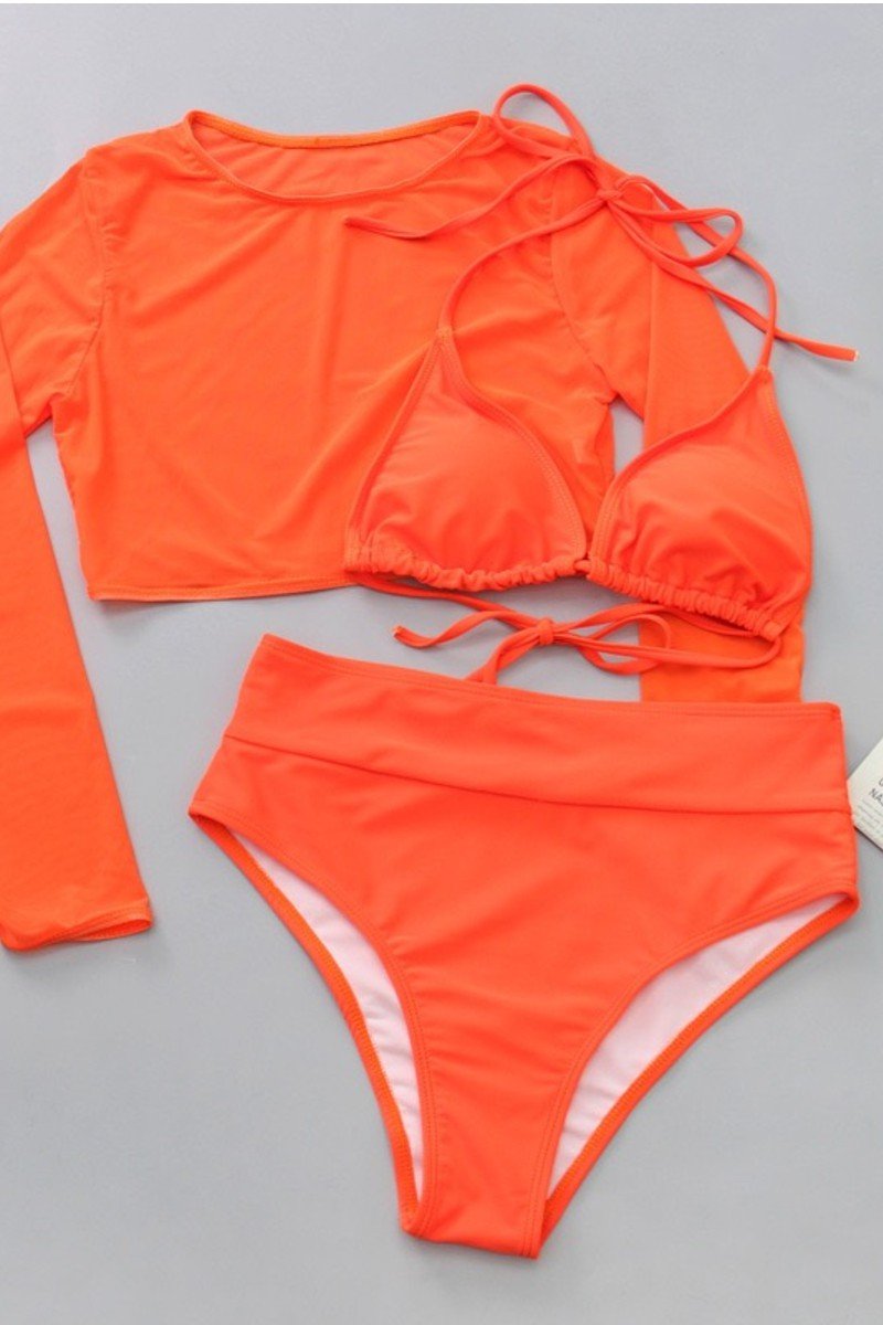 Three Piece Bikini Set with Cover Top