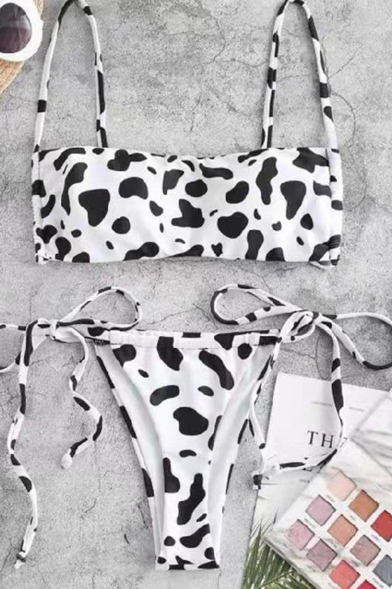 Two Piece Cow Print Bikini Set