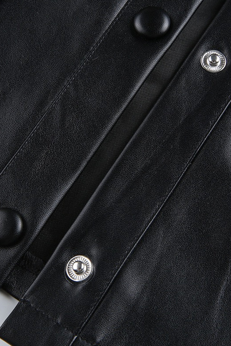 Faux Leather Crop Jacket