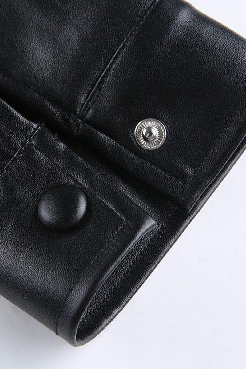 Faux Leather Crop Jacket