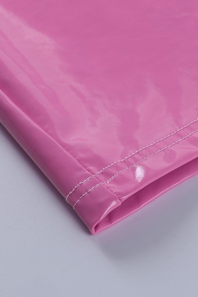 Faux Leather Halter Club Dress