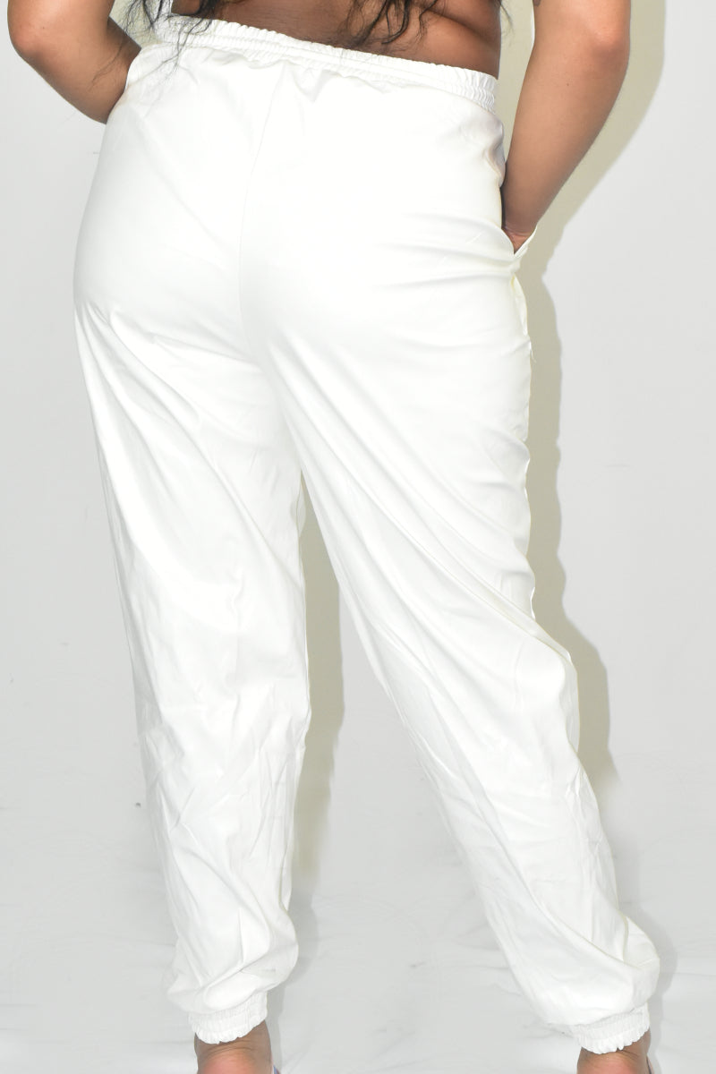 Faux Leather Party Jogger Pants