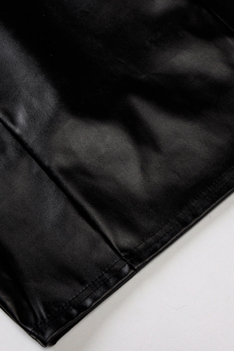 Faux Leather Sleeveless Tube Dress