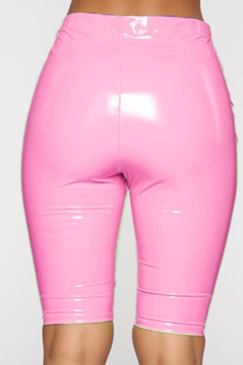 Latex Leather Biker Shorts