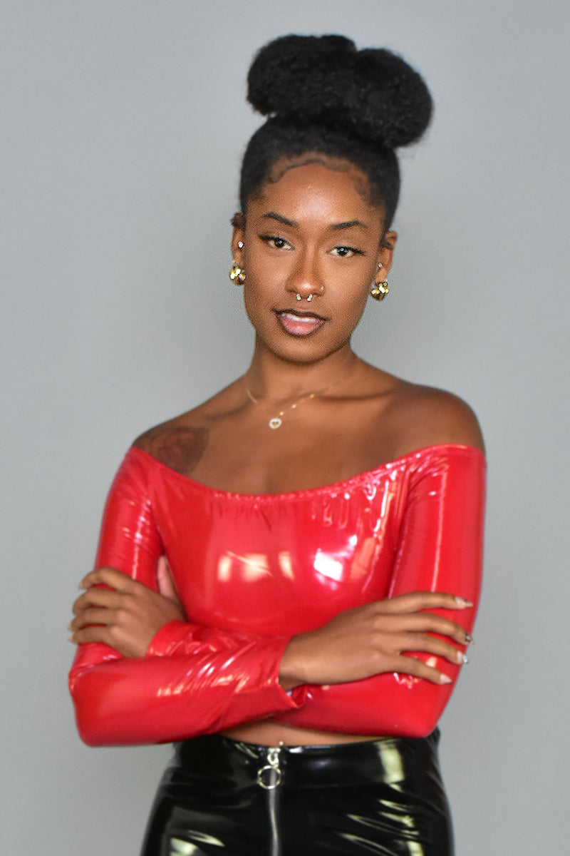 Latex Leather Crop Top