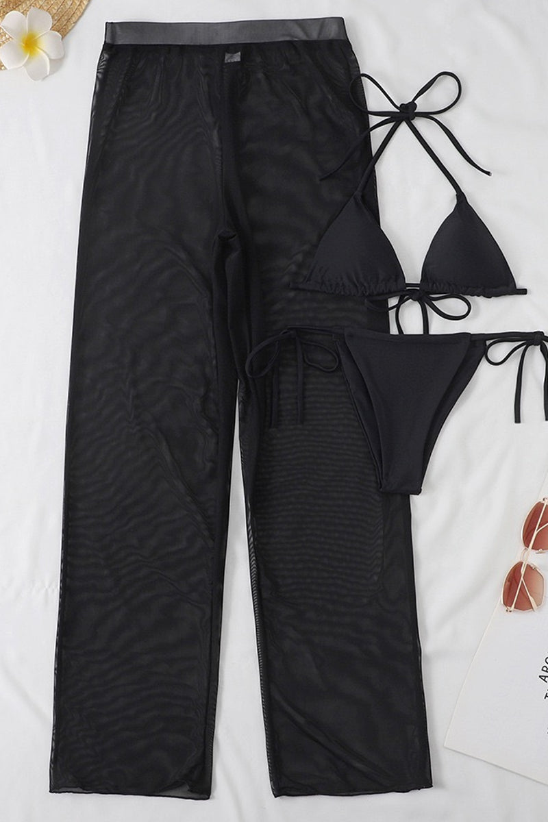 Three Piece Swimwear Set with Cover Pants