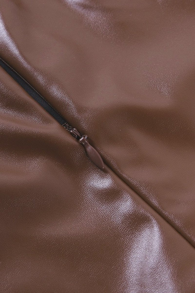 Faux Leather Strap Bodycon Dress