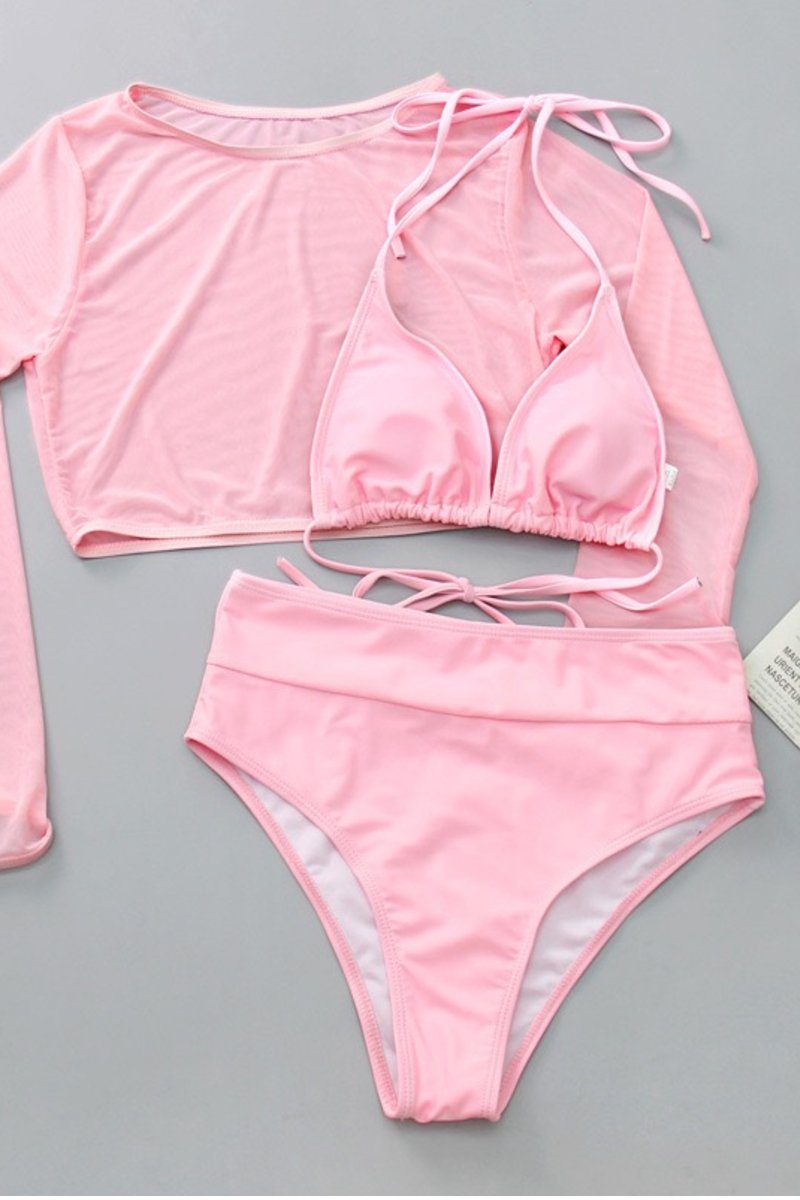 Three Piece Bikini Set with Cover Top