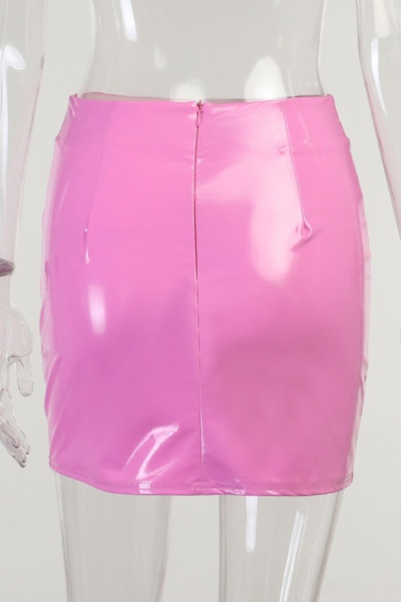Latex Leather Mini Skirt