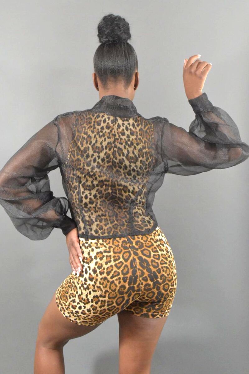 Load image into Gallery viewer, Leopard Print Romper Jumpsuit
