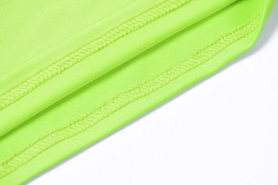 Neon Green Tube Top And Biker Shorts Set Clothing