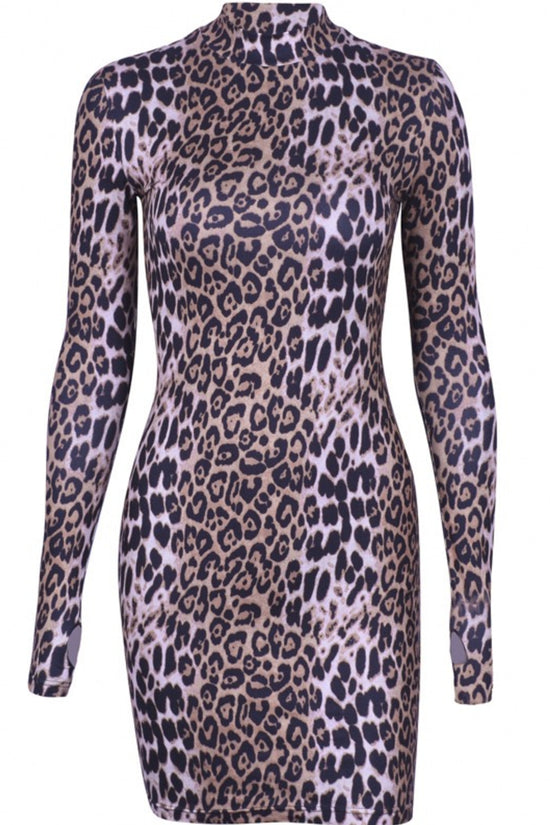 Leopard Print Mini Bodycon Dress