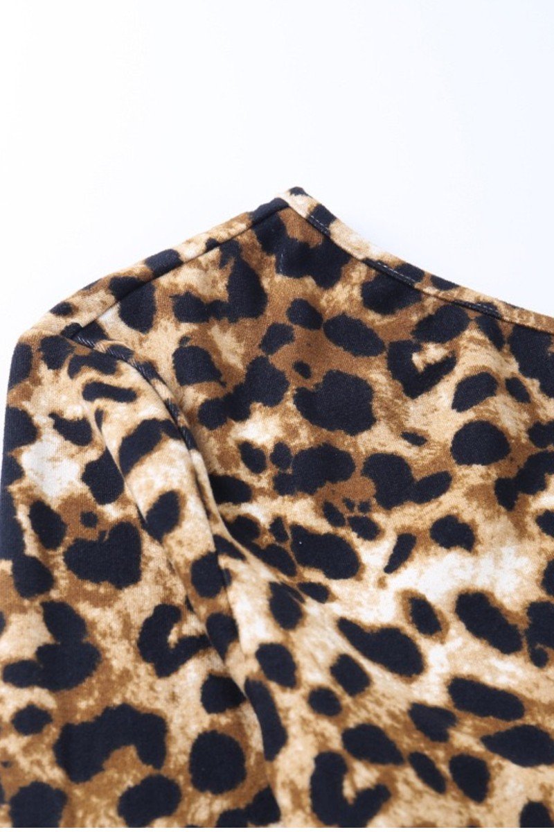 Load image into Gallery viewer, Leopard Print One Shoulder Belted Top
