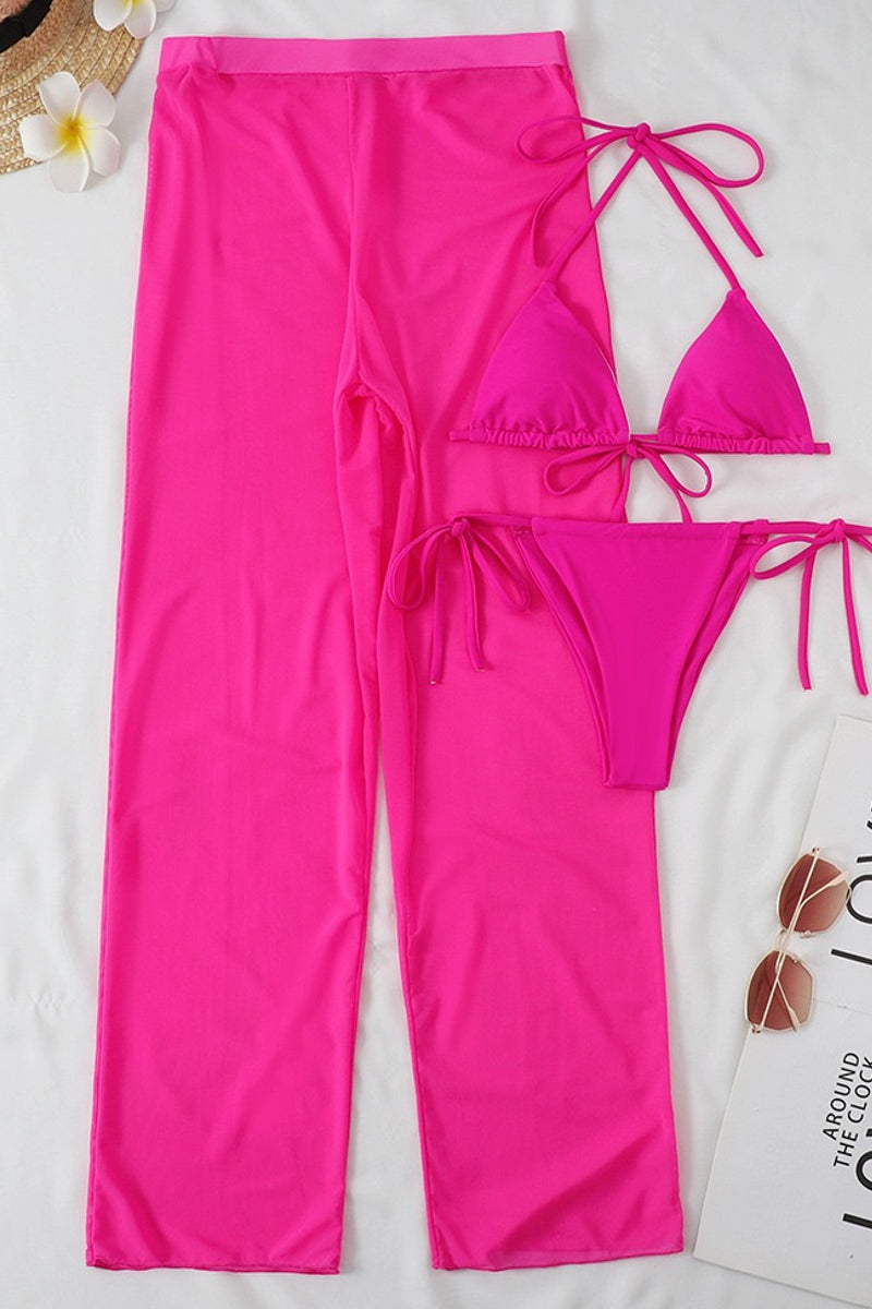 Load image into Gallery viewer, Three Piece Swimwear Set with Cover Pants
