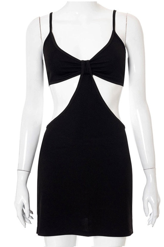 Front Tie Cut Out Bodycon Dress
