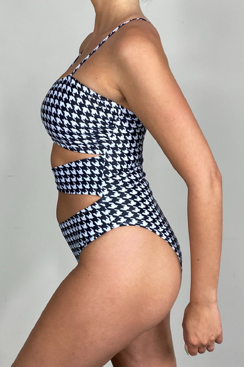 Hounds Tooth One Piece Swimsuit