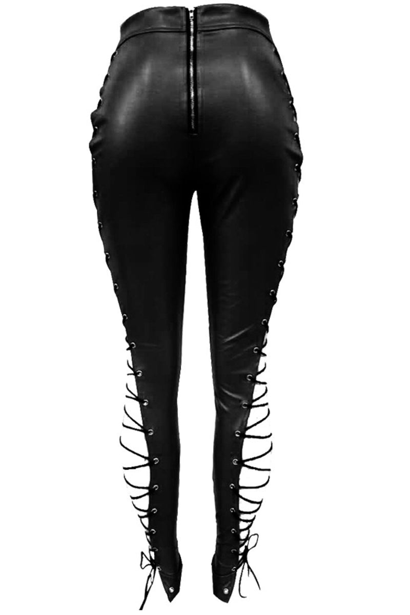 Load image into Gallery viewer, Leather Criss Cross Stringy Pants
