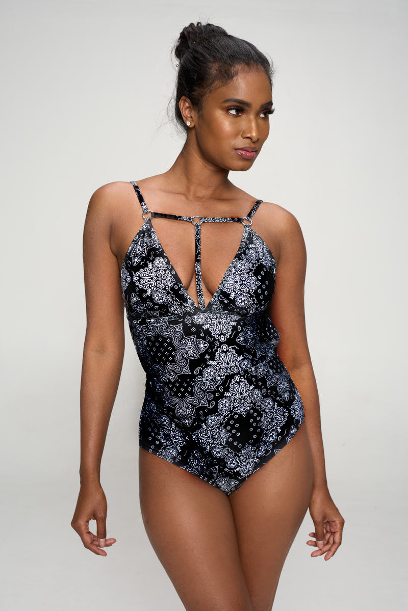 Load image into Gallery viewer, Bandana Print One Piece Swimsuit
