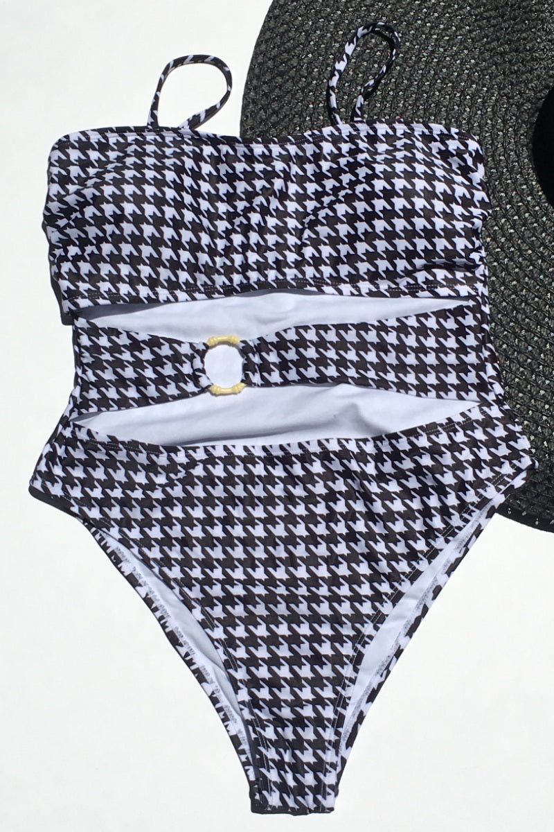 Load image into Gallery viewer, Hounds Tooth One Piece Swimsuit
