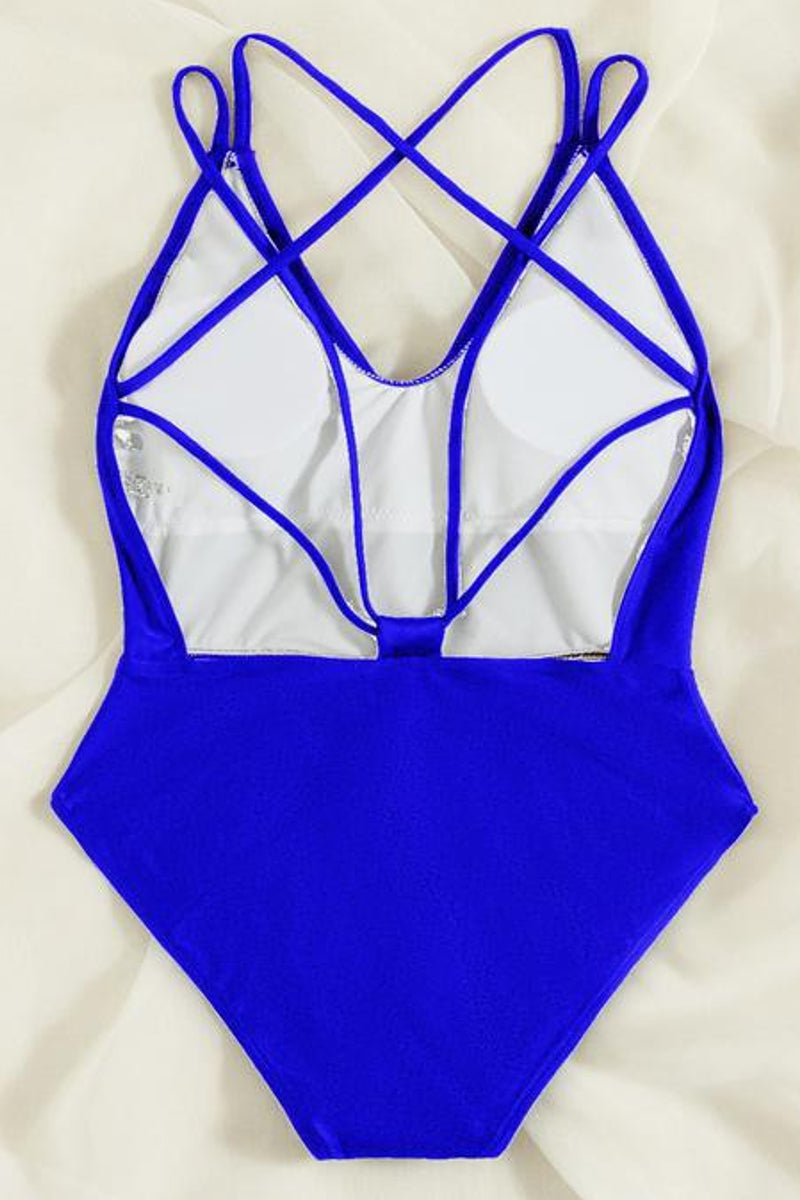 Load image into Gallery viewer, Criss Cross Back One Piece Swimsuit Swimwear
