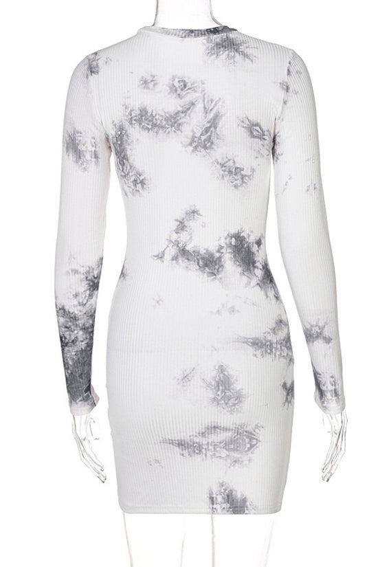 Load image into Gallery viewer, Tie Dye Ribbed Mini Bodycon Dress
