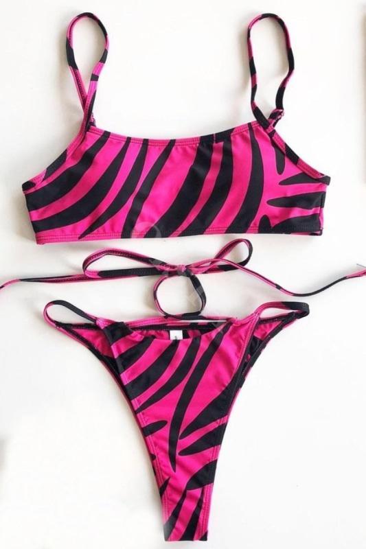 Pink Zebra Print Bikini